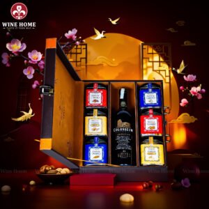 Hộp Quà Tết Rượu Hạt Hộp Da 3 Ngăn 05