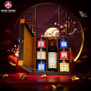 Hộp Quà Tết Rượu Hạt Hộp Da 3 Ngăn 06