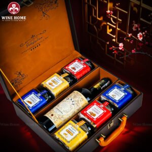 Hộp Quà Tết Rượu Hạt Hộp Da 3 Ngăn 06