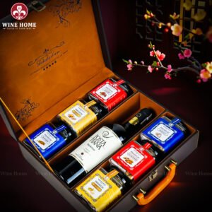 Hộp Quà Tết Rượu Hạt Hộp Da 3 Ngăn 07