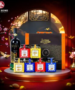 Hộp Quà Tết Rượu Hạt Hộp Da 3 Ngăn 08