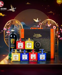 Hộp Quà Tết Rượu Hạt Hộp Da 3 Ngăn 09