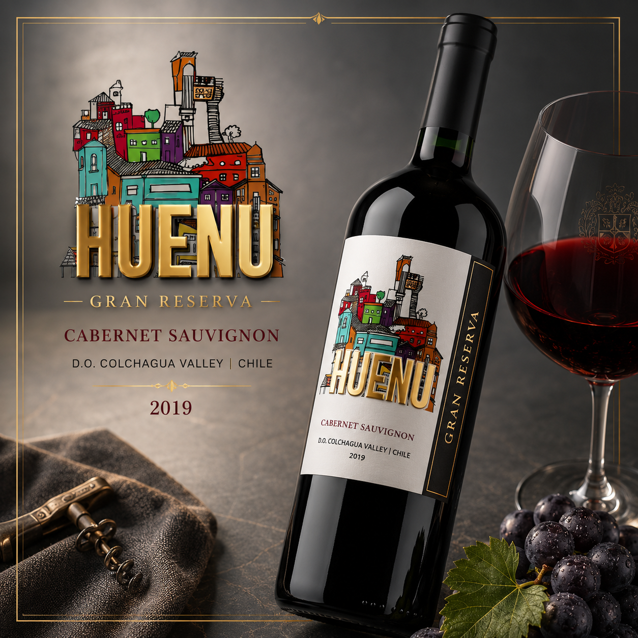 Huenu Gran Reserva Cabernet Sauvignon – Rượu Vang Chile Cao Cấp Từ Colchagua Valley | Rượu Vang Wine Home Huenu Gran Reserva Cabernet Sauvignon – Đậm Đà Và Thanh Lịch Từ Chile
