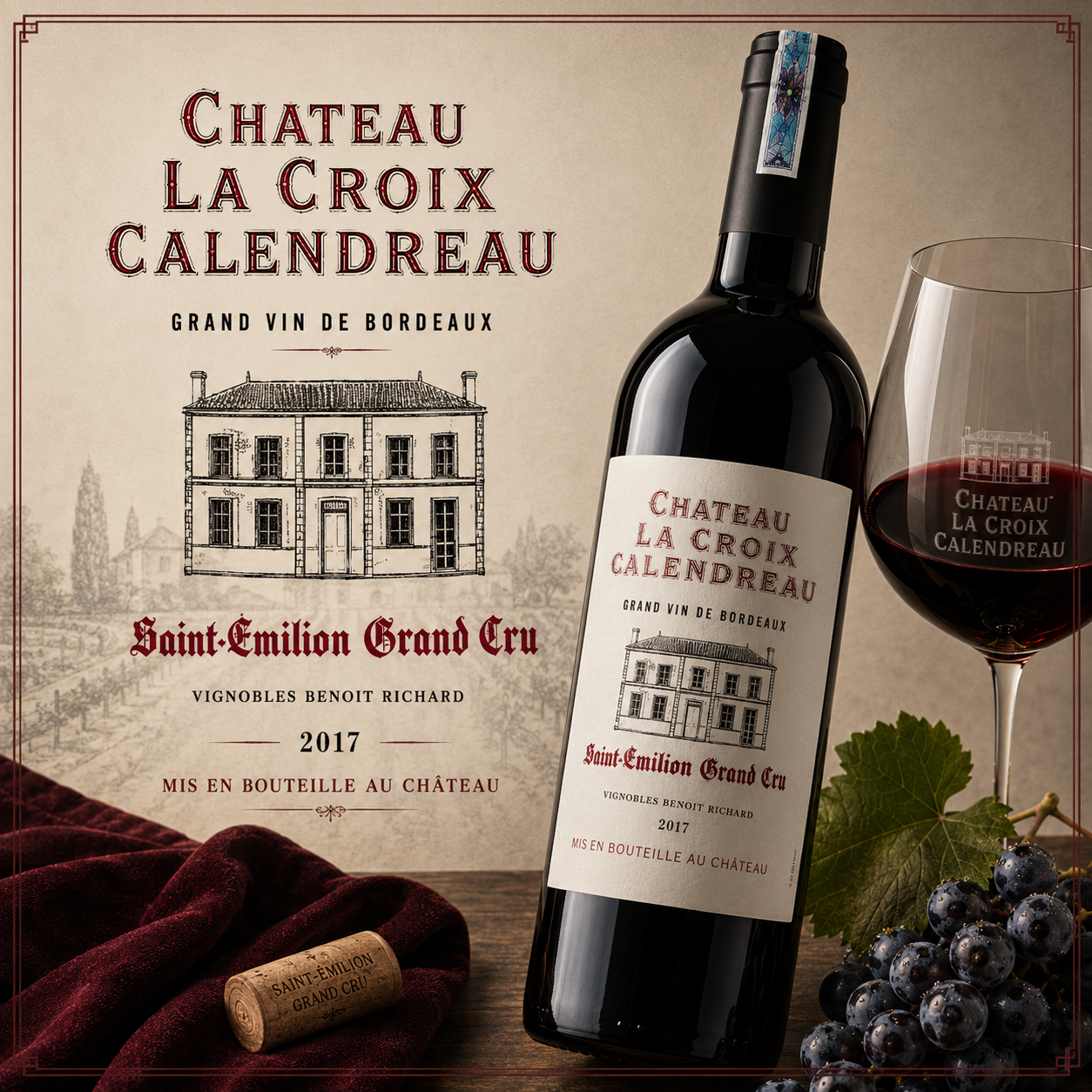 Chateau La Croix Calendreau 2017 Saint Emilion – Vang Pháp Cao Cấp Bờ Phải Bordeaux | Rượu Vang Wine Home Château La Croix Calendreau 2017 – Tinh hoa vang đỏ Saint-Émilion Grand Cru