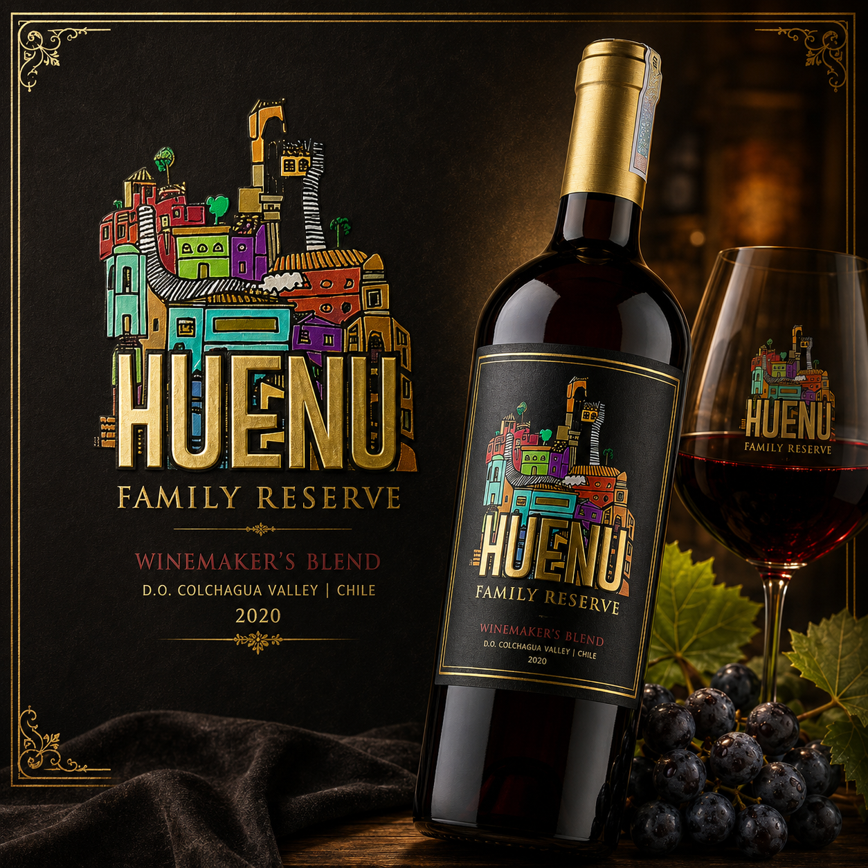HUENU Family Reserve Winemaker’s Blend 2020 – Rượu Vang Chile Cao Cấp Cho Người Sành Vị | Rượu Vang Wine Home HUENU Family Reserve Winemaker’s Blend 2020 – Biểu Tượng Vang Đỏ Chile Đẳng Cấp