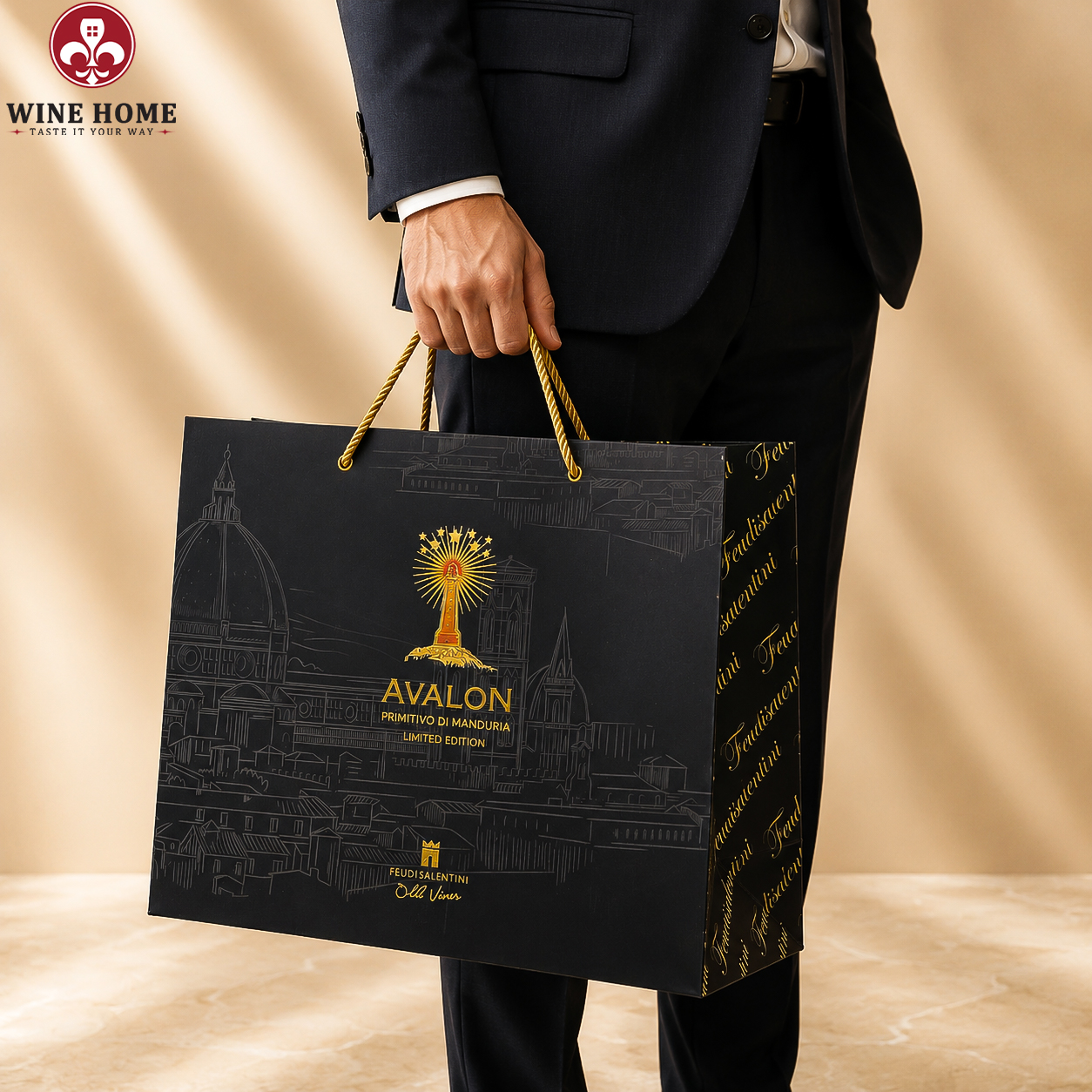 Hộp quà rượu vang 2 chai Avalon Primitivo di Manduria Old Vines – Feudi Salentini | Rượu Vang Wine Home Tui giay Avalon | Rượu Vang Wine Home