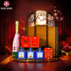 Hộp Quà Tết Rượu Hạt 3 Ngăn Da Nâu Classic 05