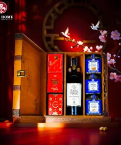 Hộp Quà Tết Rượu Hạt 3 Ngăn Da Nâu Classic 06