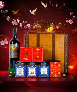 Hộp Quà Tết Rượu Hạt 3 Ngăn Da Nâu Classic 07