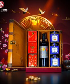 Hộp Quà Tết Rượu Hạt 3 Ngăn Da Nâu Classic 07