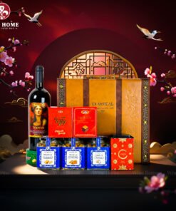 Hộp Quà Tết Rượu Hạt 3 Ngăn Da Nâu Classic 08