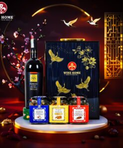 Hộp Quà Tết Rượu Hạt Hộp Gỗ Sơn Mài Wine Home 01