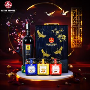 Hộp Quà Tết Rượu Hạt Hộp Gỗ Sơn Mài Wine Home 01