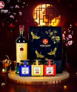 Hộp Quà Tết Rượu Hạt Hộp Gỗ Sơn Mài Wine Home 03