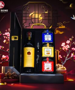 Hộp Quà Tết Rượu Hạt Hộp Gỗ Sơn Mài Wine Home 03