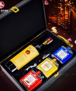 Hộp Quà Tết Rượu Hạt Hộp Gỗ Sơn Mài Wine Home 03