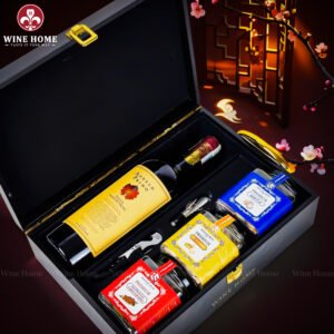 Hộp Quà Tết Rượu Hạt Hộp Gỗ Sơn Mài Wine Home 03