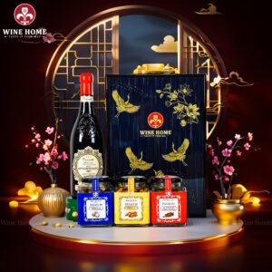 Hộp Quà Tết Rượu Hạt Hộp Gỗ Sơn Mài Wine Home 05