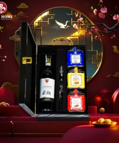 Hộp Quà Tết Rượu Hạt Hộp Gỗ Sơn Mài Wine Home 07