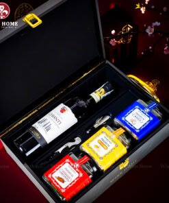 Hộp Quà Tết Rượu Hạt Hộp Gỗ Sơn Mài Wine Home 07