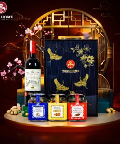 Hộp Quà Tết Rượu Hạt Hộp Gỗ Sơn Mài Wine Home 08