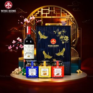Hộp Quà Tết Rượu Hạt Hộp Gỗ Sơn Mài Wine Home 08