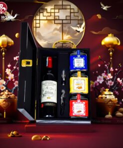 Hộp Quà Tết Rượu Hạt Hộp Gỗ Sơn Mài Wine Home 08