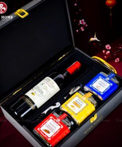 Hộp Quà Tết Rượu Hạt Hộp Gỗ Sơn Mài Wine Home 08