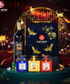 Hộp Quà Tết Rượu Hạt Hộp Gỗ Sơn Mài Wine Home 09