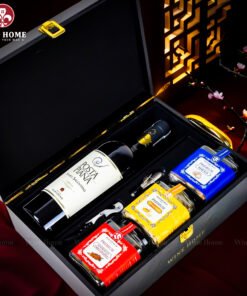Hộp Quà Tết Rượu Hạt Hộp Gỗ Sơn Mài Wine Home 11