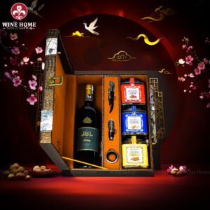 Hộp Quà Tết Rượu Hạt Hộp Da Vali Họa Tiết Vô Lăng 02