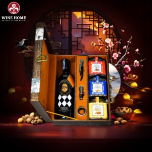 Hộp Quà Tết Rượu Hạt Hộp Da Vali Họa Tiết Vô Lăng 05