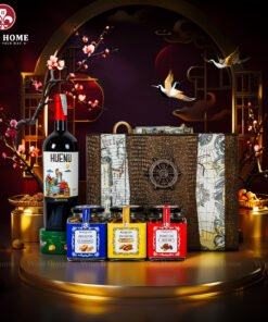 Hộp Quà Tết Rượu Hạt Hộp Da Vali Họa Tiết Vô Lăng 06