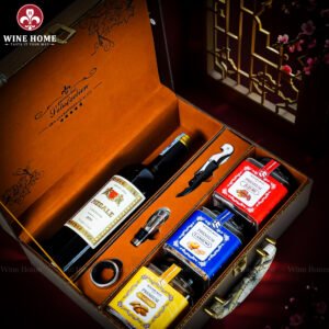 Hộp Quà Tết Rượu Hạt Hộp Da Vali Họa Tiết Vô Lăng 07