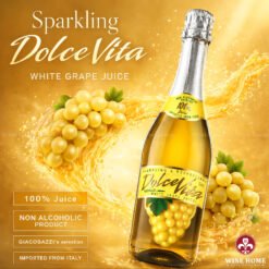 DolceVita White Grape Juice – Nước ép nho trắng sparkling không cồn cao cấp từ Ý