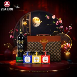 Hộp Quà Tết Rượu Hạt Hộp Da Nâu Vali 02