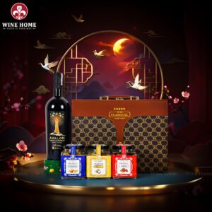 Hộp Quà Tết Rượu Hạt Hộp Da Nâu Vali 03