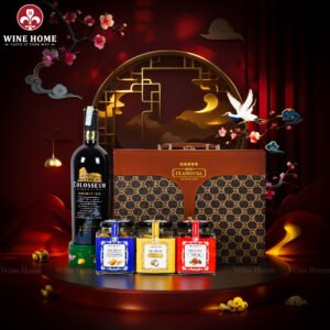 Hộp Quà Tết Rượu Hạt Hộp Da Nâu Vali 04