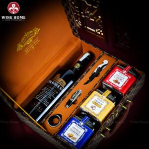 Hộp Quà Tết Rượu Hạt Hộp Da Nâu Vali 04