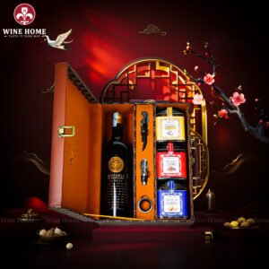 Hộp Quà Tết Rượu Hạt Hộp Da Nâu Vali 05