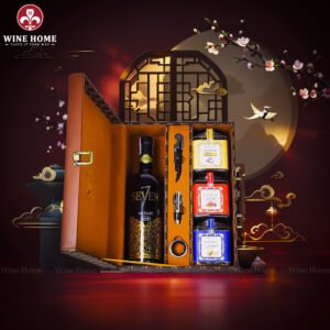 Hộp Quà Tết Rượu Hạt Hộp Da Nâu Vali 09