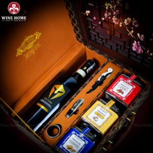 Hộp Quà Tết Rượu Hạt Hộp Da Nâu Vali 10