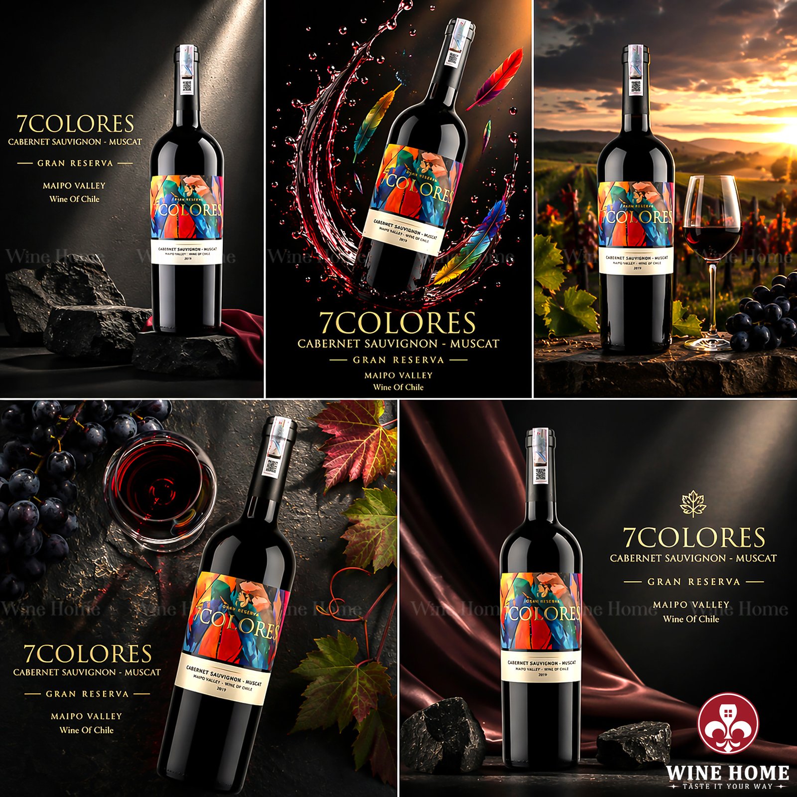7COLORES Gran Reserva Cabernet Sauvignon Muscat | Rượu Vang Chile Cao Cấp | Rượu Vang Wine Home 7COLORES Gran Reserva Cabernet Sauvignon Muscat | Rượu Vang Chile Cao Cấp