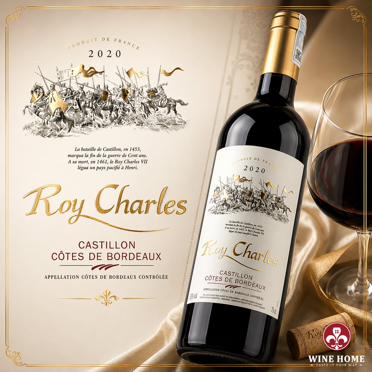 Roy Charles 2020 Castillon Côtes de Bordeaux – Vang Pháp Thanh Lịch | Rượu Vang Wine Home Roy Charles 2020 Castillon Côtes de Bordeaux – Vang Pháp Thanh Lịch