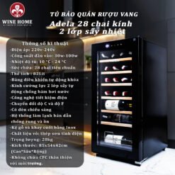 Tủ Bảo Quản Rượu Vang Adela 28 Chai Kính 2 Lớp Sấy Nhiệt – Giải Pháp Lý Tưởng Cho Người Yêu Vang | Rượu Vang Wine Home Tủ Bảo Quản Rượu Vang Adela 28 Chai Kính 2 Lớp Sấy Nhiệt