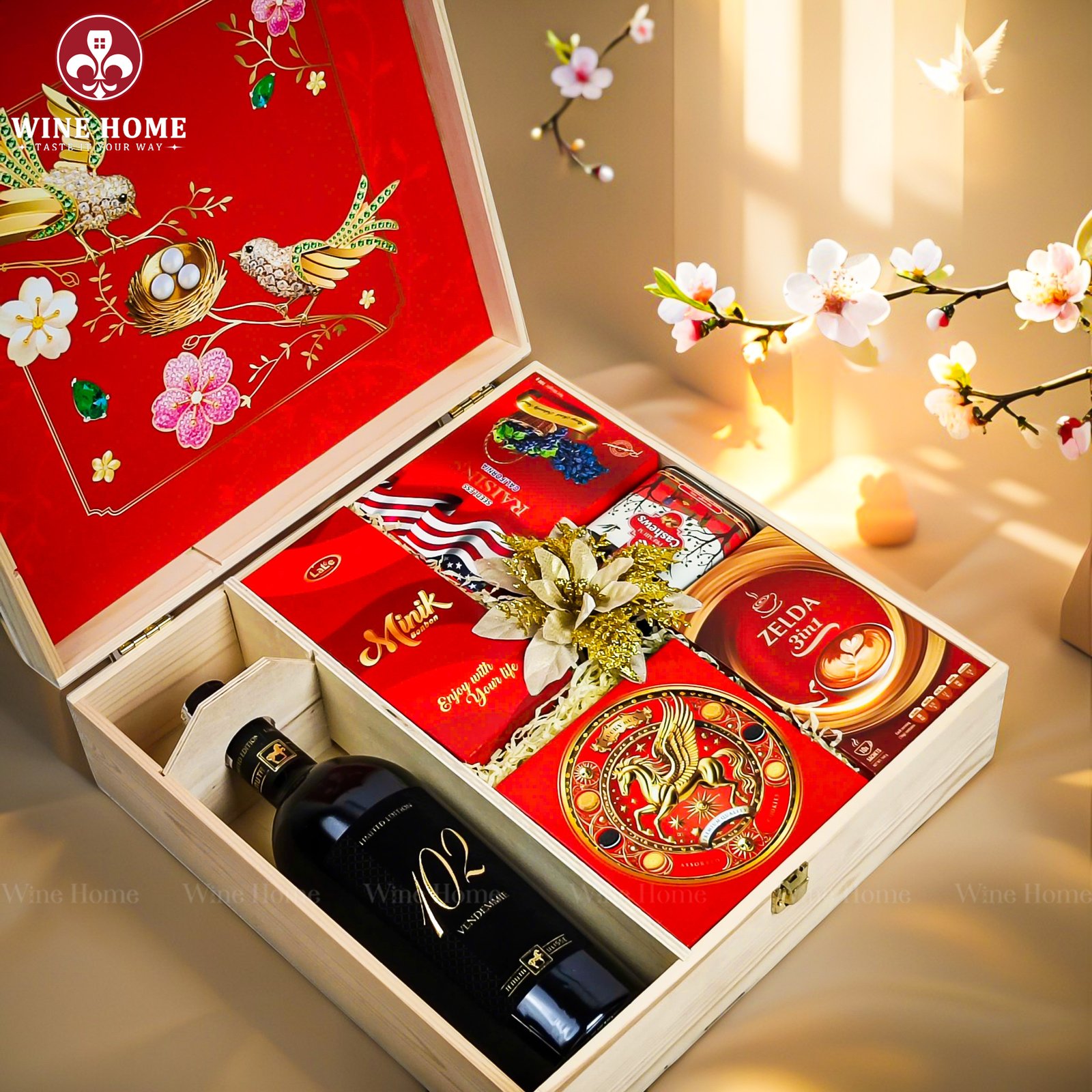 Hộp Quà Tết Xuân Như Ý Hộp Gỗ Đỏ 16 Hộp Quà Tết Xuân Như Ý Hộp Gỗ Đỏ 16