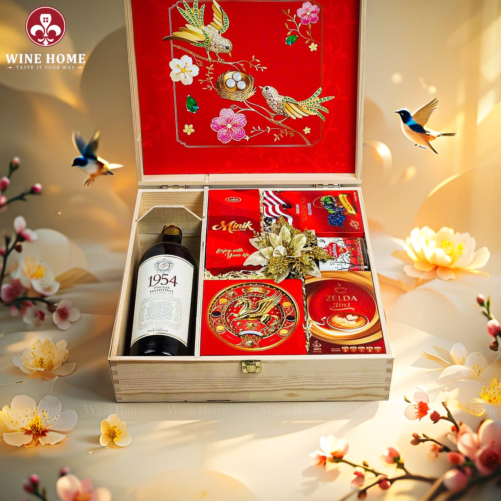 Hộp Quà Tết Xuân Như Ý Hộp Gỗ Đỏ 14 Hộp Quà Tết Xuân Như Ý Hộp Gỗ Đỏ 14