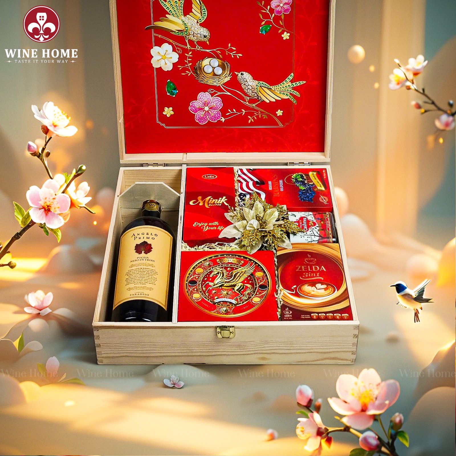 Hộp Quà Tết Xuân Như Ý Hộp Gỗ Đỏ 13 Hộp Quà Tết Xuân Như Ý Hộp Gỗ Đỏ 13