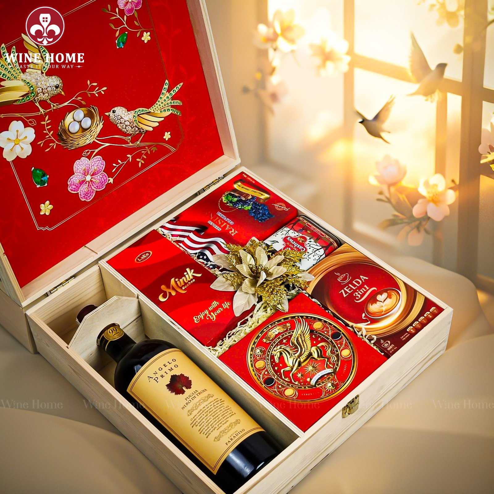 Hộp Quà Tết Xuân Như Ý Hộp Gỗ Đỏ 13 Hộp Quà Tết Xuân Như Ý Hộp Gỗ Đỏ 13