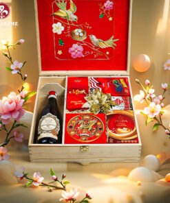 Hộp Quà Tết Xuân Như Ý Hộp Gỗ Đỏ 09